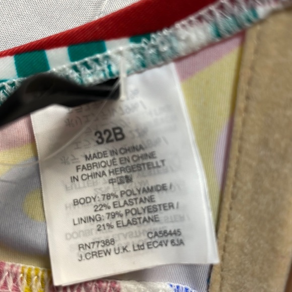 J Crew Ratti Kaleidoscope Bikini Top 32B NWT - Picture 8 of 9